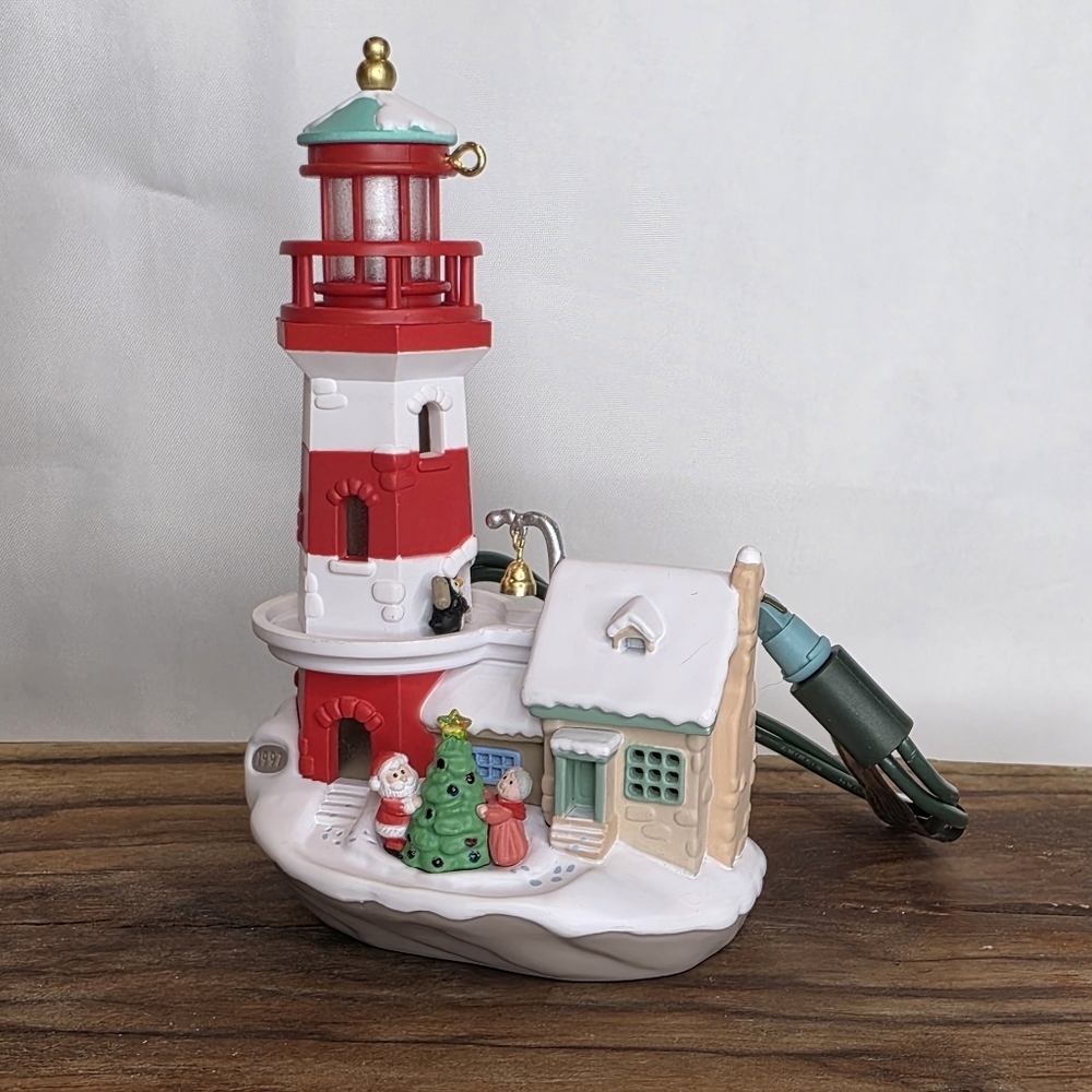 1997 Hallmark Magic  Keepsake Ornament Lighthouse Greetings #1